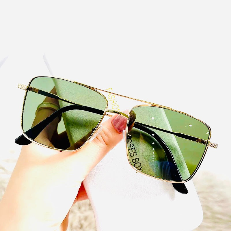 New Gradient Sunglasses for Men Fashion Metal Big Frame Sun Glasses Brand Design Luxury   - HRK4007 - Tuzzut.com Qatar Online Shopping