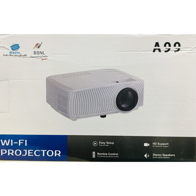BSNL A99 Wifi Projector HD Support ,Easy Setup , Remote Control , Stereo Speaker - Tuzzut.com Qatar Online Shopping