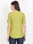 Women Green Casual Top - Plain - Tuzzut.com Qatar Online Shopping