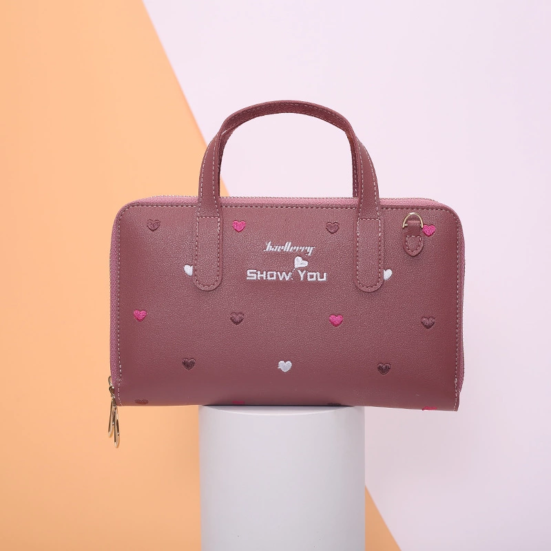Baellerry Korean Style PU Leather Flower Embroidery Handbag - ZX-N1902 Baellerry Korean Style PU Leather Flower Embroidery Handbag - ZX-N1902