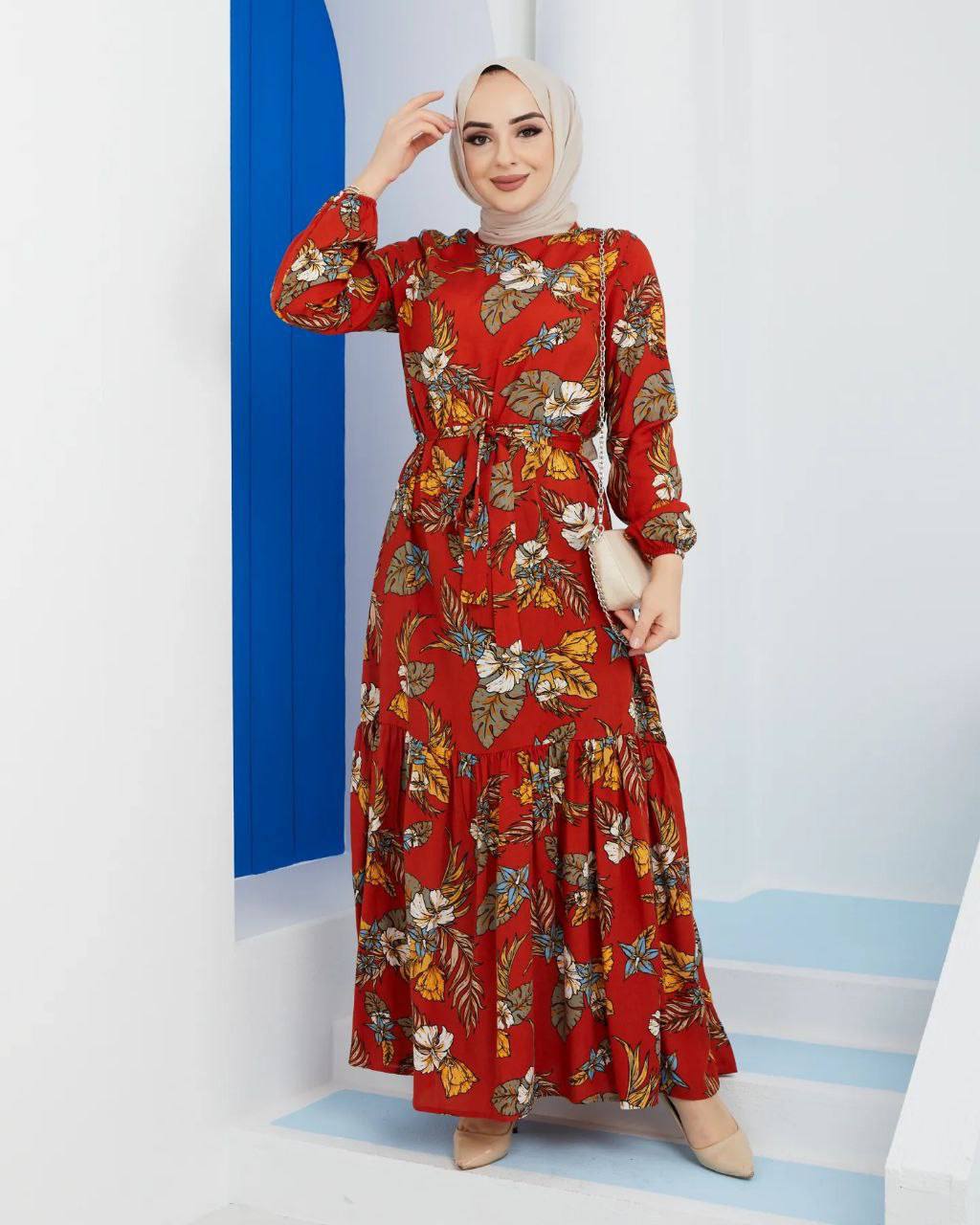 Turkish Women's Viscose Maxi Dress ZERTAS - 4503-M10 Turkish Women's Viscose Maxi Dress ZERTAS - 4503-M10