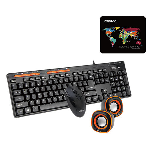 Meetion C105 - 3 in 1 Standard Keyboard, Mouse and Speaker Combo Set - TUZZUT Qatar Online Store