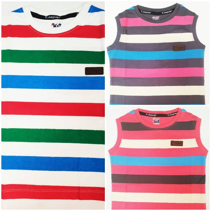 Boys Round neck Sleeveless T-shirt pack of 3 - TUZZUT Qatar Online Store