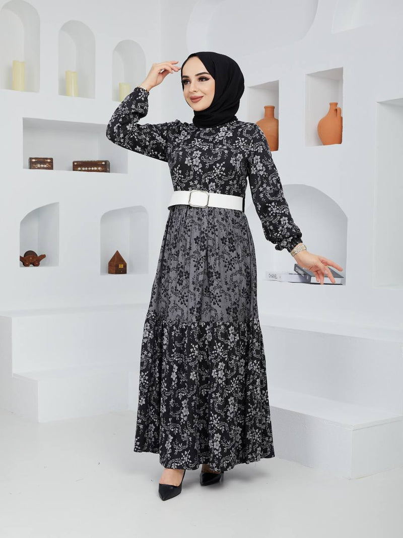 Moda Oztino Turkish Women's Crepe Maxi Party Dress MO 02 - Tuzzut.com Qatar Online Shopping