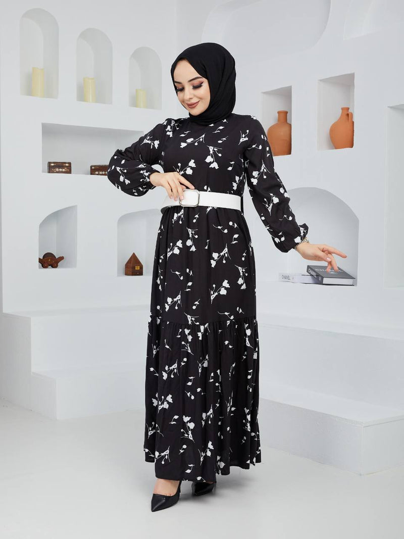 Moda Oztino Turkish Women's Crepe Maxi Party Dress MO 04 - Tuzzut.com Qatar Online Shopping