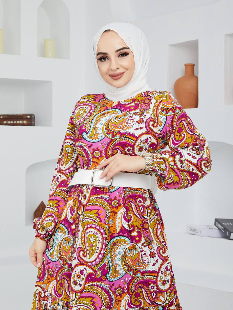 Moda Oztino Turkish Women's Crepe Maxi Party Dress MO 05 - Tuzzut.com Qatar Online Shopping