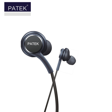 PATEK Earphones Headphones Headset Handsfree with Mic- P- 555 -(Black) - Tuzzut.com Qatar Online Shopping