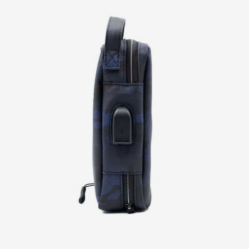 Porodo Convenient Leather Storage Bag 8.2" Blue Camo - IPX3 Water-Resistant - Tuzzut.com Qatar Online Shopping