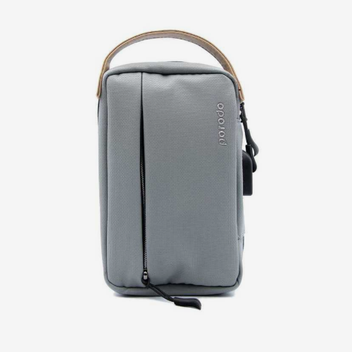 Porodo Convenient Leather Storage Bag 8.2" Grey - IPX3 Water-Resistant - Tuzzut.com Qatar Online Shopping