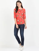 Women Printed Casual Short top - Tuzzut.com Qatar Online Shopping