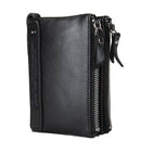 Contact's Vintage Crazy Horse Cowhide Genuine Leather Wallet Double Zipper Coin Purse - N0029 - Tuzzut.com Qatar Online Shopping