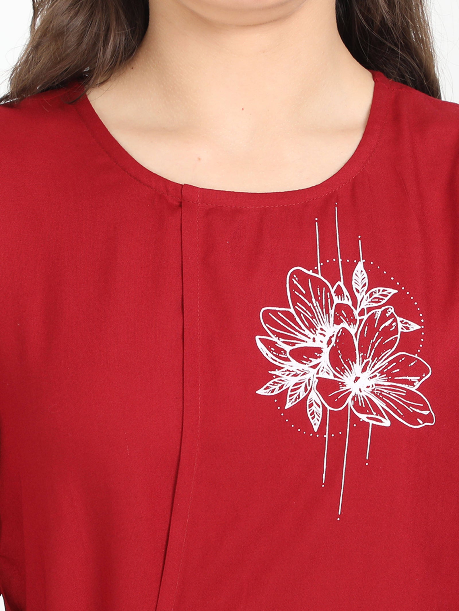 Women Maroon Casual Top Women Maroon Casual Top