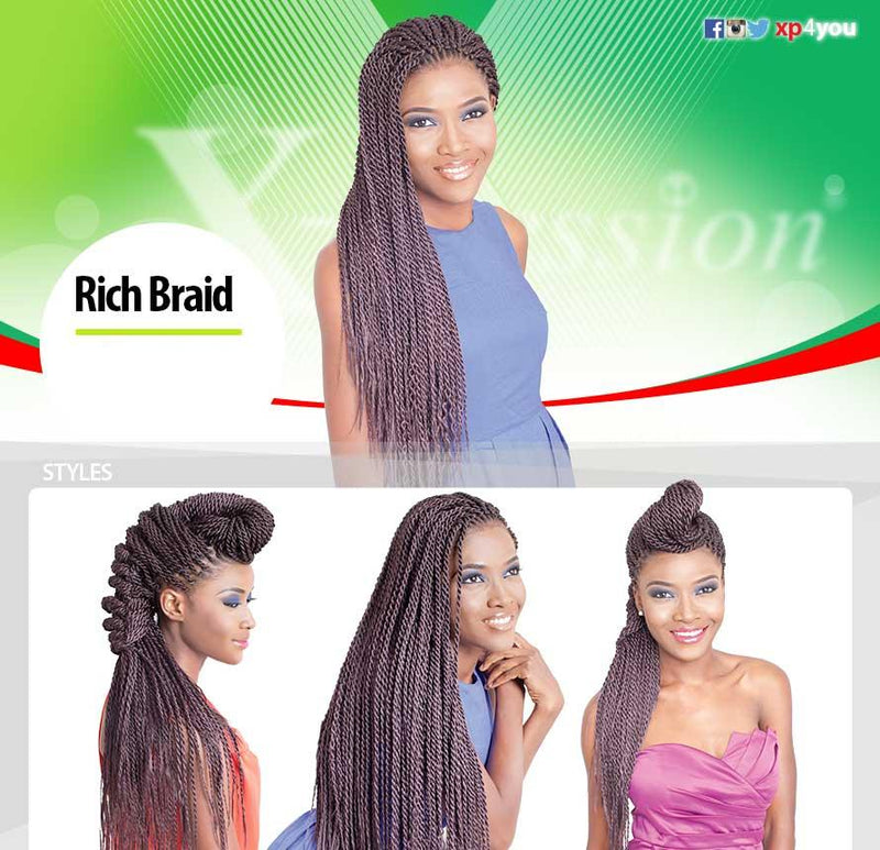 Xpression Collection Rich Braid Synthetic Hair 82 inch 230g - Tuzzut.com Qatar Online Shopping