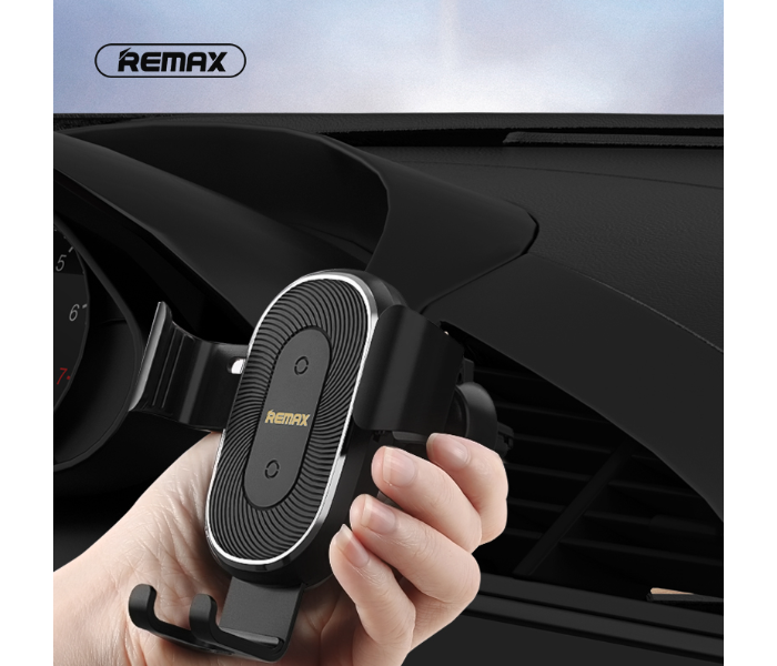 Remax RM-C38 Wireless Charger And Car Vent Mount Holder -Black - Tuzzut.com Qatar Online Shopping