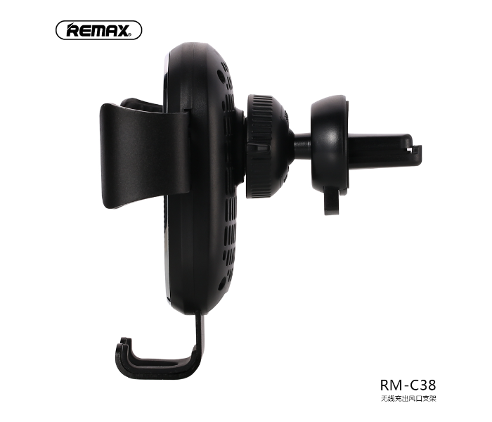 Remax RM-C38 Wireless Charger And Car Vent Mount Holder -Black - Tuzzut.com Qatar Online Shopping