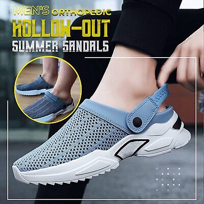 Men's Orthopedic Hollow-Out Summer Sandals Mesh Slippers Anti-Slip Sandals - Tuzzut.com Qatar Online Shopping