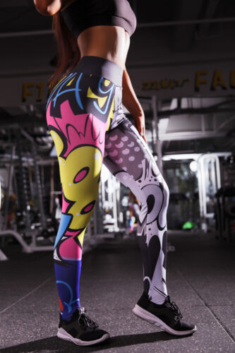 Women's 3D cartoon Workout High Waisted Activewear Leggings Fitness Yoga Pants S900170 - Tuzzut.com Qatar Online Shopping