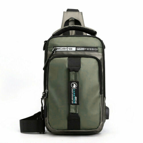 Men's Sling Crossbody Bag Anti-theft Chest Shoulder Messenger Backpack USB Port S64218541 - Tuzzut.com Qatar Online Shopping