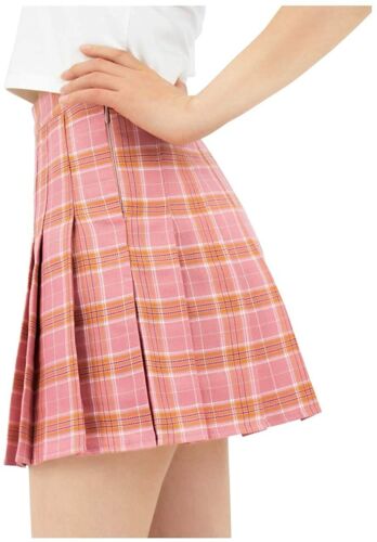 DAZCOS Women Size Large High Waist Plaid Skirt With Shorts Japan Uniform Style S4371699 - Tuzzut.com Qatar Online Shopping