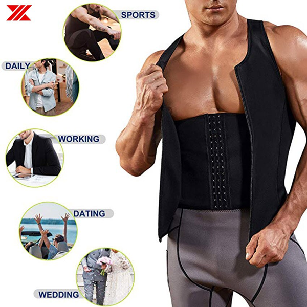 Compression Body Sculpting Shaper Corset Vest with Hook and Zipper for Men - Tuzzut.com Qatar Online Shopping