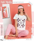 Still Moda Home wear Turkish Viscose Pajama-5866 - Tuzzut.com Qatar Online Shopping