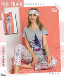 Still Moda Home wear Turkish Viscose Pajama-5869 - Tuzzut.com Qatar Online Shopping