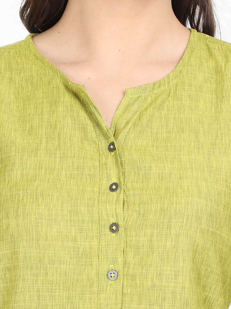 Women Green Casual Top - Plain - Tuzzut.com Qatar Online Shopping